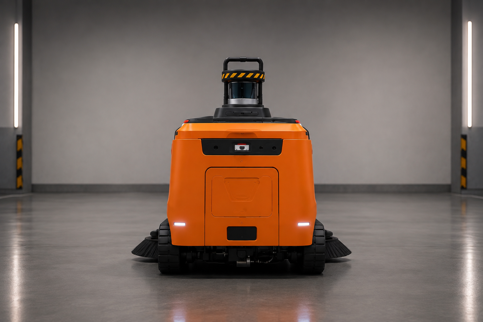RoboCleaner, вид строго сзади — узел крепления щётки