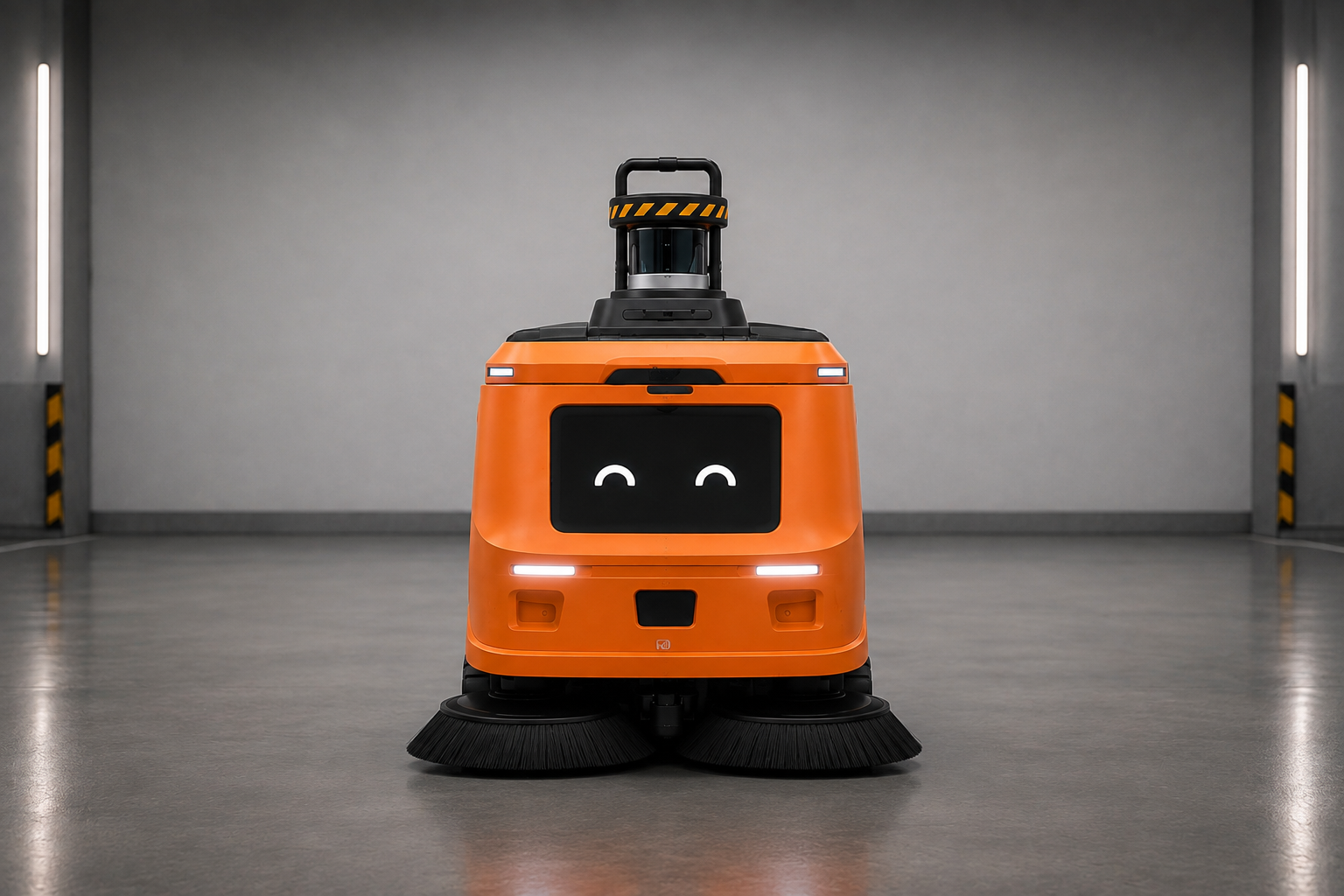 RoboCleaner, вид строго спереди — расположение датчиков и камер