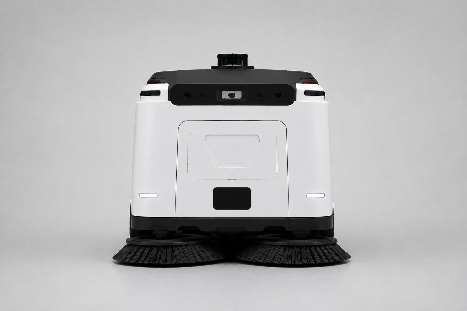 VacoRobot, вид строго сзади — щётки для чистки брусчатки